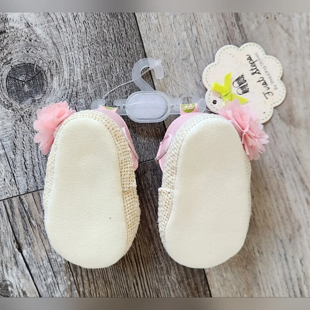 First Steps Pink Soft-Soled Baby Walker Shoes with Elastic Strap
